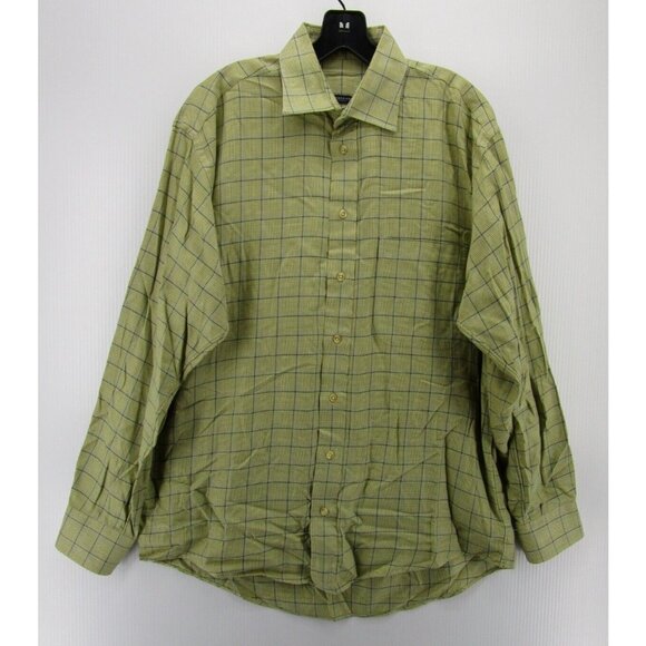 VINTAGE Burberry Shirt Medium London Button Down Check Pocket USA Knit
